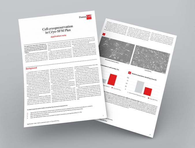 Thumbnail showing two pages of the cryopreservation app note