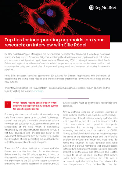 PromoCell interview tips for organoids - RegMedNet