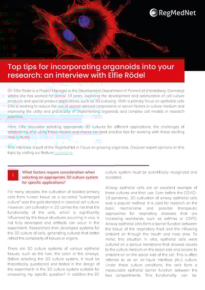 PromoCell interview tips for organoids - RegMedNet PromoCell interview tips for organoids - RegMedNet